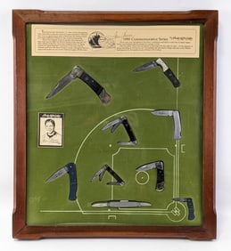 1990 Parker Cutlery Seaver Commemorative Series (9) Knife Display