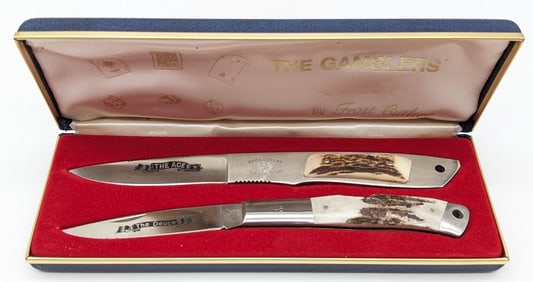 Frost Cutlery The Gamblers Fixed Blade & Folding Knife Set w/ Box