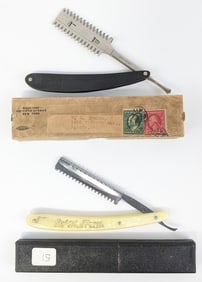 Robert Fiance and Durham Demonstrator Interchangeable Blade Straight Razors w/ Boxes