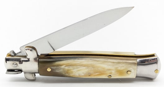 Italian Rams Horn Stiletto Switchblade Knife