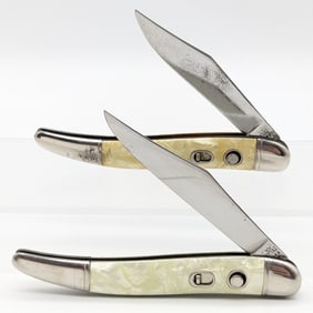 (2) Imperial Faux Pearl Toothpick Switchblade Knives