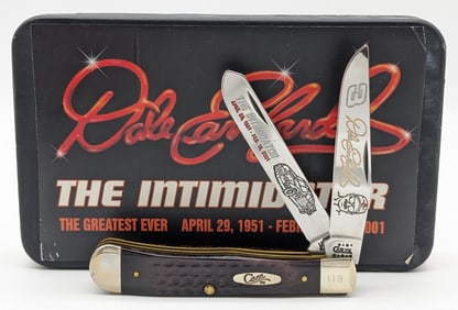 2001 Case XX Dale Earnhardt Commemorative Jig Bone Trapper 6254 w/ Case