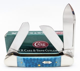 2006 Case XX Caribbean Blue Bone Gunboat Knife 6394 w/ Box