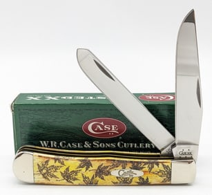 2005 Case XX Yellow Chestnut Oak Leaf Trapper 6254 w/ Box