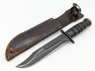 WWII USMC Ka-Bar Fighting Knife w/ Sheath