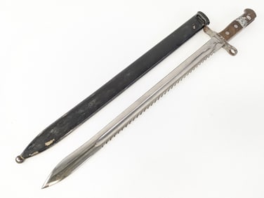 Swiss Model 1914 HS Pioneer Sawtooth Back Bayonet w/ Scabbard