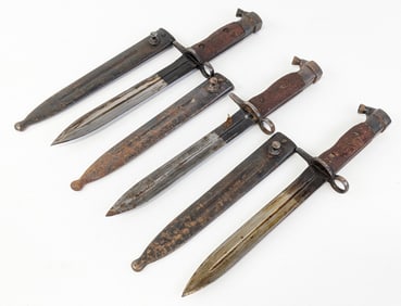 (3) Egyptian Hakim Bayonets w/ Scabbards