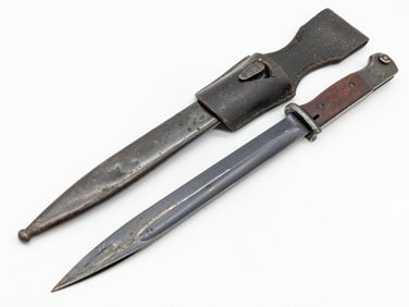 WWII German S/245 K98 Mauser Bayonet w/ Matching Scabbard & Frog