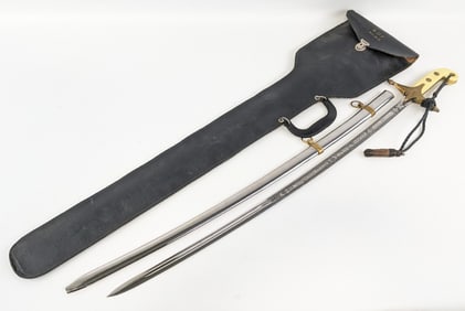 Named US Marine Corps Mameluke Style Officer Dress Sword w/ Scabbard & Case