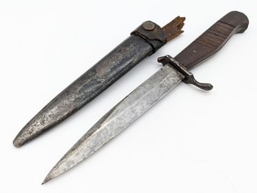 WWII German Ern Kampfmesser Boot Knife w/ Scabbard