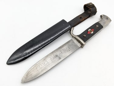 WWII German Hitler Youth Knife w/ Scabbard
