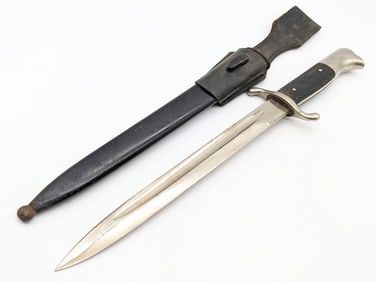 WWII German Unmarked Fireman's Dress Dagger w/ Scabbard & Frog