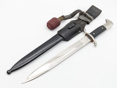 WWII German Fireman's Dress Dagger w/ Scabbard, Knot, & Frog