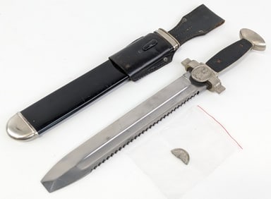 WWII German Red Cross Hewer Dagger w/ Scabbard & Frog