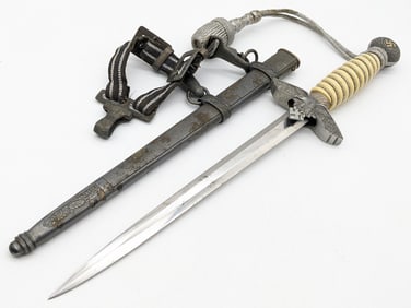 WWII German Luftwaffe 2nd Model Dagger w/ Scabbard, Knot, & Hanger