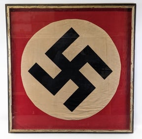 WWII German NSDAP Framed Flag