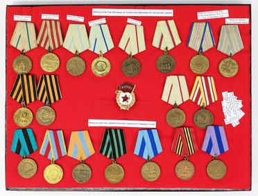 (20) WWII Soviet Russian Medals for the Defense & Liberation of Soviet & Foreign Cities