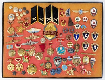 Various Soviet Russian Military Pins & Medals