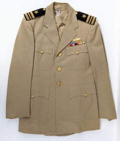 Named WWII US Nacy Lieutenant Commander Dress Jacket & Shirt