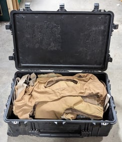 US Military Service Flak Jacket, Combat Boots, Helmet Shell, & More