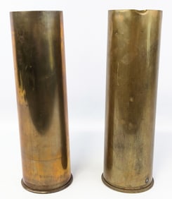 (2) US 1969-70 105mm M14 Brass Artillery Shell