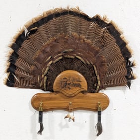 27in Turkey Fan Display w/ Talons & Beard on Plaque