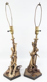 (2) Roe Deer Antler Table Lamps