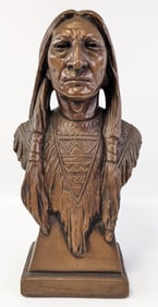 Marwal Native American Plaster Bust