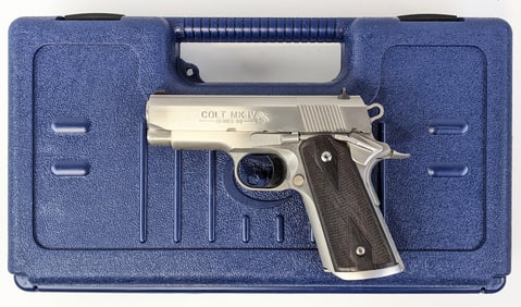 Colt Mk IV Series 80 Officers .45 ACP Semi Auto Pistol w/ Case