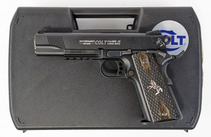 Walther Colt 1911 Government Rail Gun .22 LR Semi Auto Pistol w/ Case