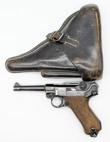 1942 WWII German Mauser Werke P.08 Luger 9mm Semi Auto Pistol w/ Holster