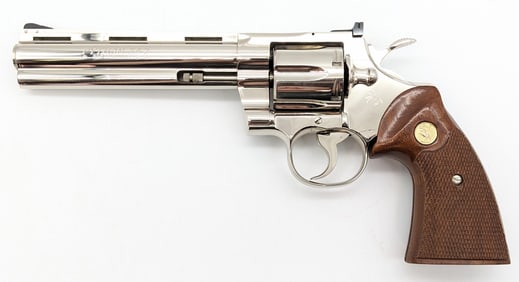 1976 Nickel Colt Python .357 Magnum Revolver