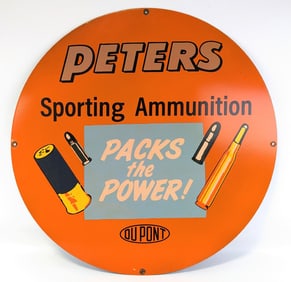 Peters Dupont Sporting Ammunition Round Metal Sign