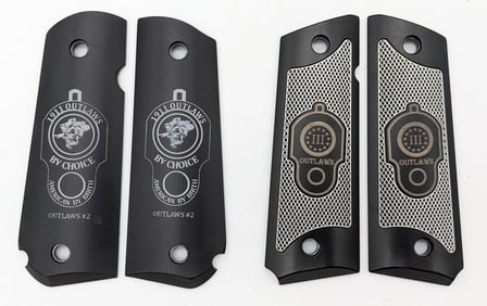 (2) Custom Milled Black Aluminum 1911 Full Size Grips