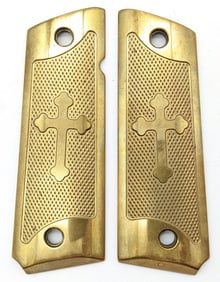 Custom Solid Brass Cross 1911 Full Size Grips