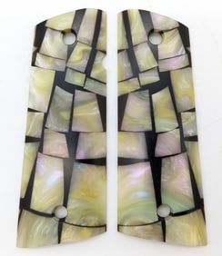 Custom Mother of Peral & Acrylic Cut Section 1911 Full Size Grips