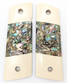Custom Exotic Bone & Abalone 1911 Full Size Grips