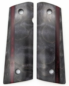 Custom Maple & Red Glitter Acrylic 1911 Full Size Grips
