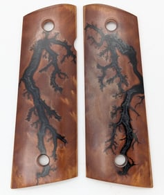 Custom Electrically Etched Maple & Acrylic 1911 Full Size Grips