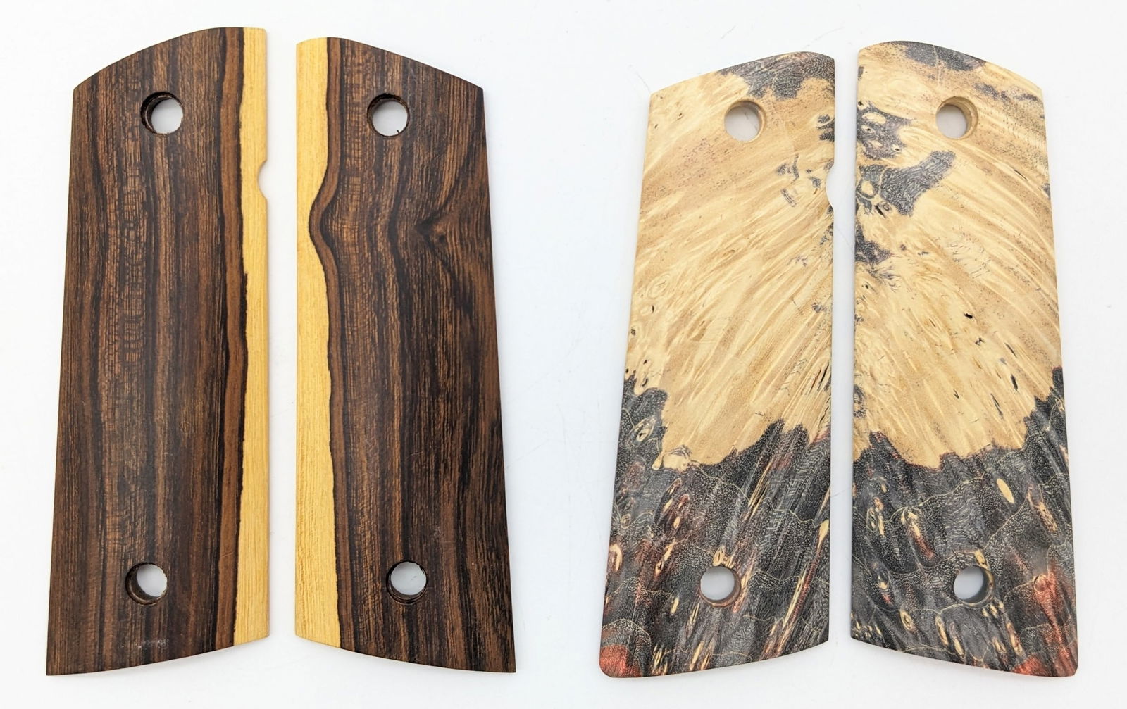 Custom Ironwood & Box Elder 1911 Full Size Grips: Grips were hand made by Griff's Grips in Bowling Green Kentucky. Grips are in very nice condition.