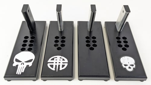 (4) Custom Milled Aluminum 1911 Pistol Display Stands