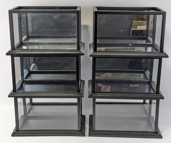(6) Mirror Back Glass Display Cases
