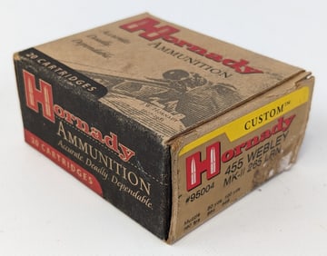 20 Rnd Hornady .455 Webley MK-II 265 LRN Cartridges