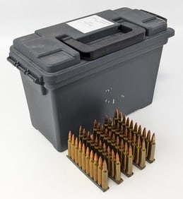 500 Rnd Lake City 5.56mm FMJ Cartridges on Stripper Clips w/ Ammo Can