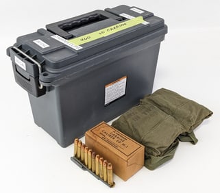 460 Rnd Surplus .30 Carbine Cartridges on Stripper Clips w/ Ammo Can