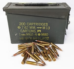 300 Rnd Loose Surplus .308 Win Cartridges w/ Ammo Can