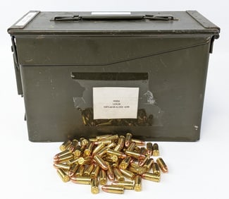1140 Rnd Loose Winchester & Federal 9mm FMJ Cartridges w/ Ammo Can