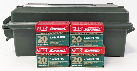 480 Rnd Barnaul 7.62 x 39mm 123gr FMJ w/ Ammo Can
