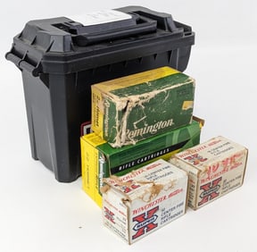 160 Rnd Remington & Winchester .22 Hornet Cartridges w/ Ammo Can