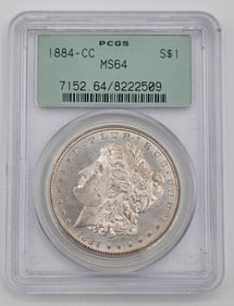 1884-CC United States Morgan Silver Dollar PCGS MS 64